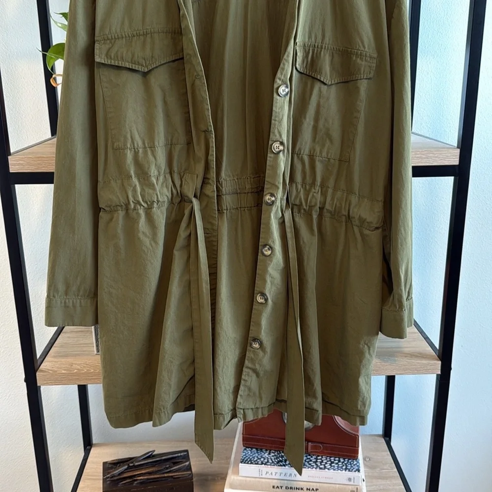 Zara Belted Spring/Fall Utility Trench Jacket Coat, L - Picture 2 of 5